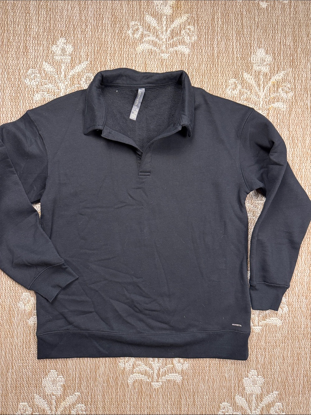 Mondetta Black Long-Sleeve Polo Sweatshirt